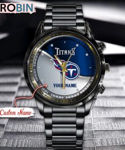 NFL Tennessee Titans Watch Black Stainless Steel Watch Football Watch For Fans NFL Tennessee Titans Watch Black Stainless Steel Watch Football Watch For Fans