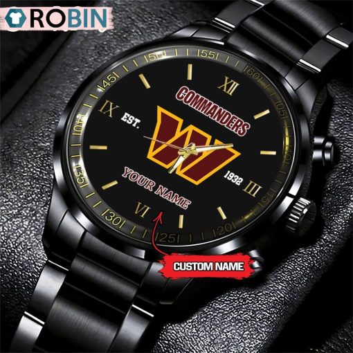 NFL Washington Commanders Black Fashion Watch Nfl Watch For Fans