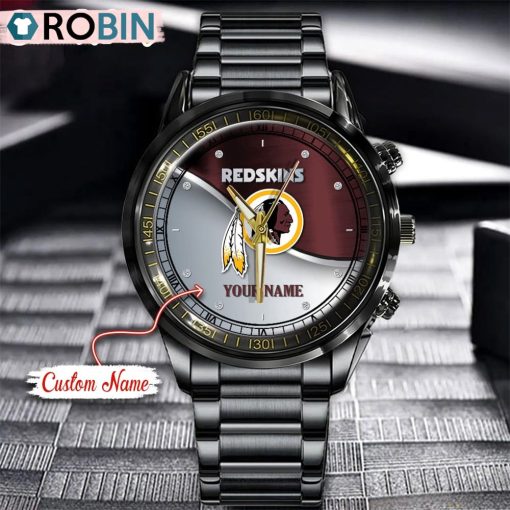 NFL Washington Redskins Watch Black Stainless Steel Watch Football Watch For Fans