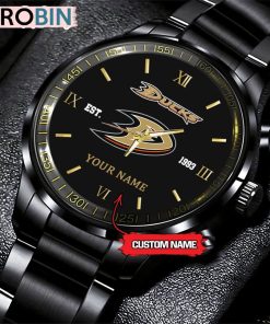 NHL Anaheim Ducks Black Fashion Watch Custom Hockey Game Time NHL Anaheim Ducks Black Fashion Watch Custom Hockey Game Time