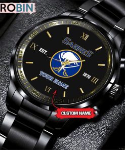 NHL Buffalo Sabres Black Fashion Watch Custom Hockey Game Time NHL Buffalo Sabres Black Fashion Watch Custom Hockey Game Time