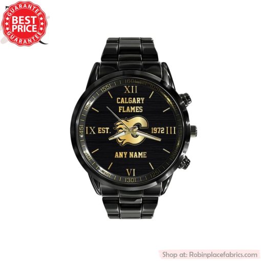 NHL Calgary Flames Special Black Black Stainless Steel Watch