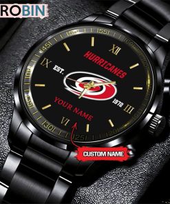 NHL Carolina Hurricanes Black Fashion Watch Custom Hockey Game Time NHL Carolina Hurricanes Black Fashion Watch Custom Hockey Game Time
