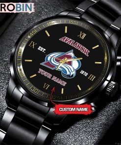 NHL Colorado Avalanche Black Fashion Watch Custom Hockey Game Time NHL Colorado Avalanche Black Fashion Watch Custom Hockey Game Time