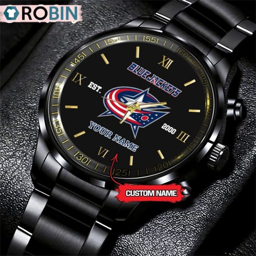 NHL Columbus Blue Jackets Black Fashion Watch Custom Hockey Game Time