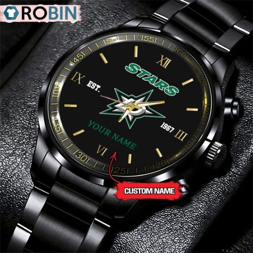 NHL Dallas Stars Black Fashion Watch Custom Hockey Game Time