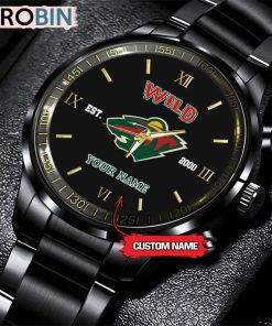 NHL Minnesota Wild Black Fashion Watch Custom Hockey Game Time
