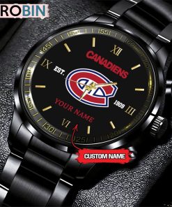 NHL Montreal Canadiens Black Fashion Watch Custom Hockey Game Time