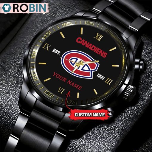 NHL Montreal Canadiens Black Fashion Watch Custom Hockey Game Time