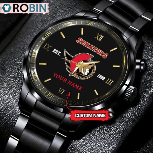 NHL Ottawa Senators Black Fashion Watch Custom Hockey Game Time
