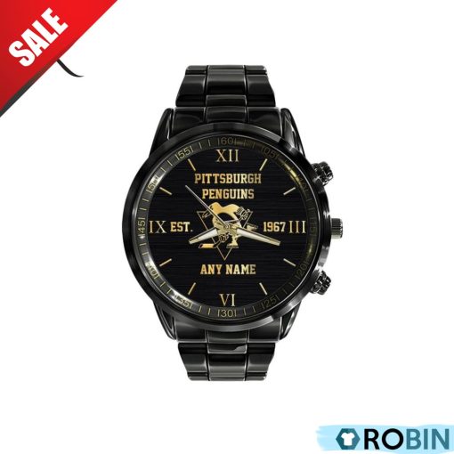 NHL Pittsburgh Penguins Special Black Stainless Steel Watch