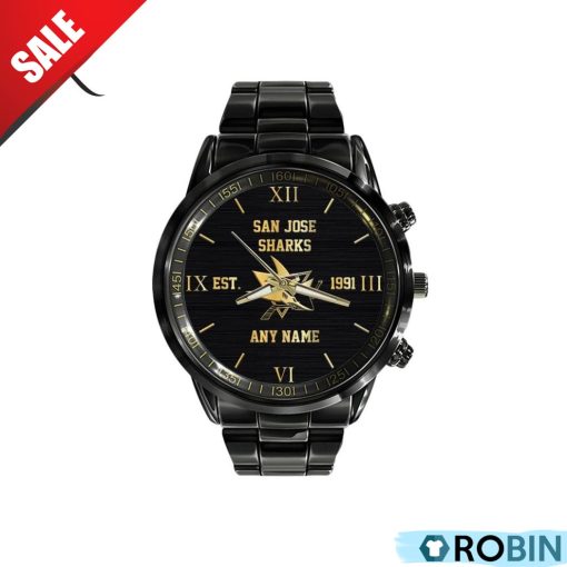 NHL San Jose Sharks Special Black Stainless Steel Watch