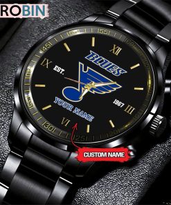 NHL St. Louis Blues Black Fashion Watch Custom Hockey Game Time NHL St. Louis Blues Black Fashion Watch Custom Hockey Game Time