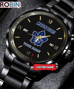 NHL Toronto Maple Leafs Black Fashion Watch Custom Hockey Game Time NHL Toronto Maple Leafs Black Fashion Watch Custom Hockey Game Time