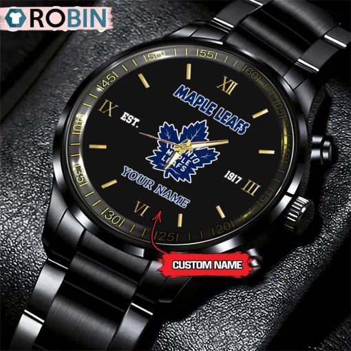 NHL Toronto Maple Leafs Black Fashion Watch Custom Hockey Game Time