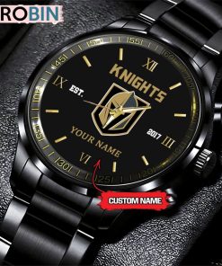 NHL Vegas Golden KnightsBlack Fashion Watch Custom Hockey Game Time