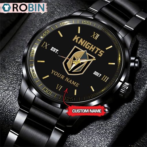 NHL Vegas Golden KnightsBlack Fashion Watch Custom Hockey Game Time