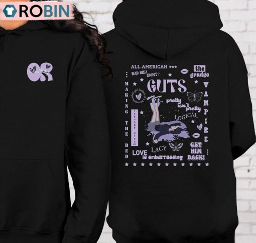 Olivia Rodrigo Guts Shirt, Guts Tour 2024 Trendy Short Sleeve Crewneck Sweatshirt