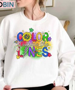 Outside The Lines Autism Shirt, Autism Awareness Sweater Hoodie