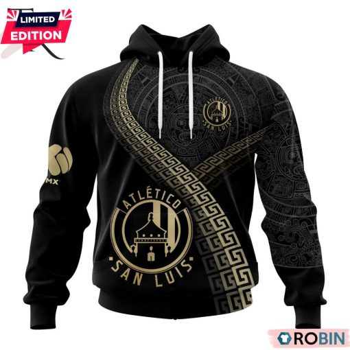 Personalized LIGA MX Atletico San Luis Special Black And Gold Design Printed Shirt, Hoodie