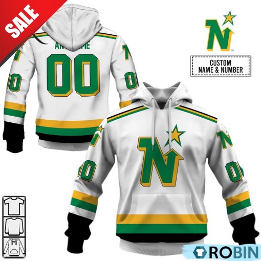Personalized NHL Minnesota North Stars Away Jersey Style Hoodie