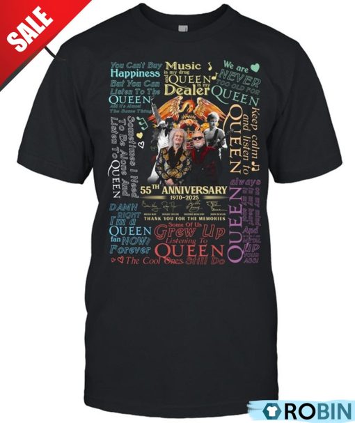 Queen Band 55th Anniversary Signature Thank You For The Memories Unisex Shirt, Hoodie