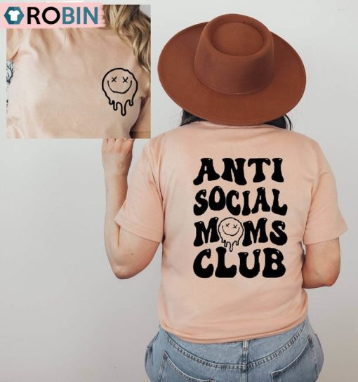 Retro Anti Social Moms Club Shirt, Mama Hoodie Tee Tops