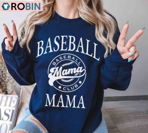 Retro Baseball Mama Club Sweatshirt, Hoodie Shirt Sport Mom
