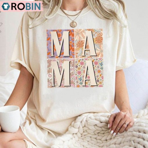 Retro Boho Mama Shirt, Mother S Day Tee Tops T-Shirt