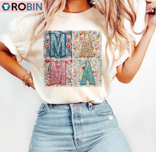 Retro Boho Mama Vintage Shirt, Mother’s Day Tee Tops T-Shirt