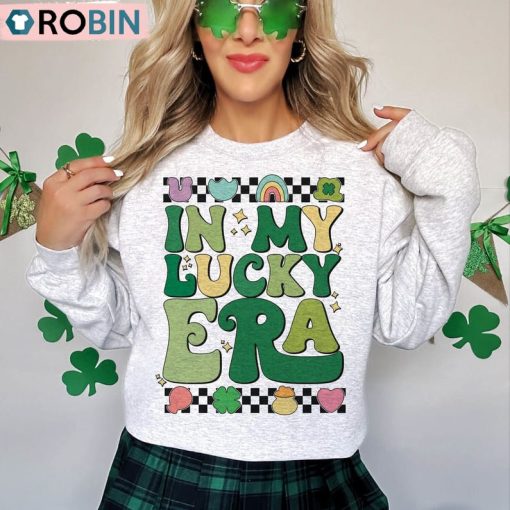 Retro In My Lucky Era Shirt, St. Patrick’s Day Hoodie Tank Top