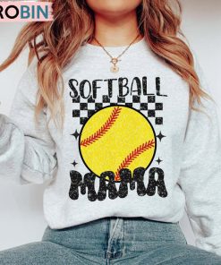 Retro Softball Mama Shirt, Softball Mother’s Day Long Sleeve Sweater