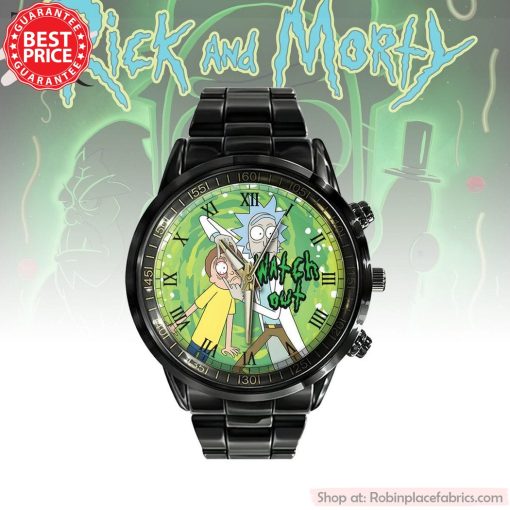 Rick And Morty Watch Out Black Stainless Steel Watch