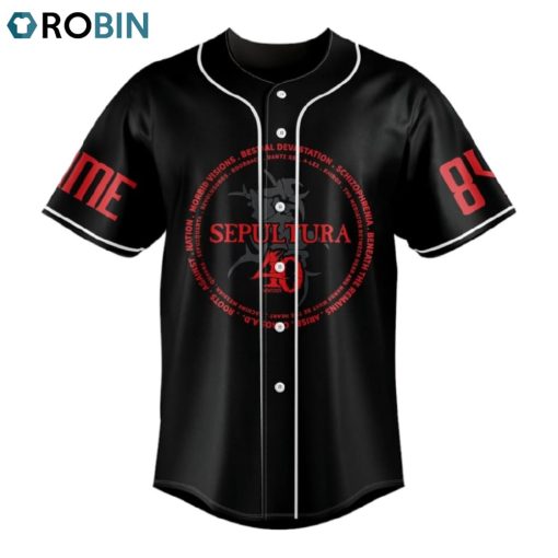 Sepultura 40 Years Custom Baseball Jersey Shirt Style