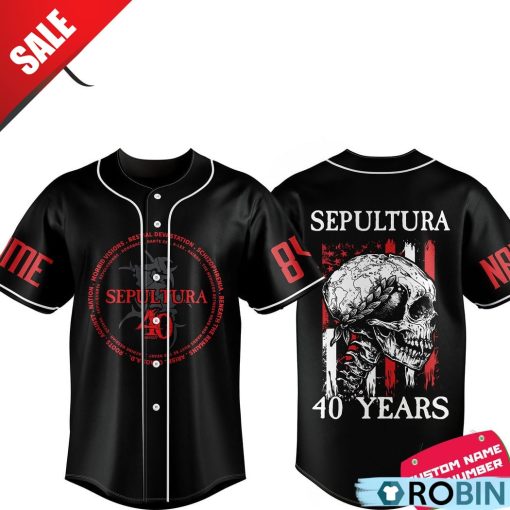 Sepultura 40 Years Custom Baseball Jersey Shirt Style