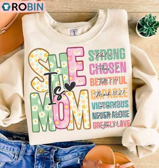 She Is Mom Retro Shirt, Mom Life Funny Unisex Shirt