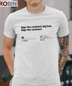 Sign The Contract Big Boy Shirt, Trendy Short Sleeve Tee Tops