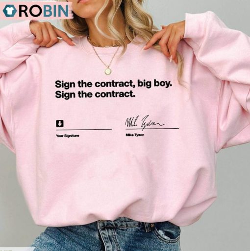 Sign The Contract Big Boy Shirt, Trendy Short Sleeve Tee Tops