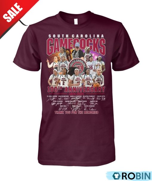 South Carolina Gamecocks 100th Anniversary 1924-2024 Thank You For The Memories Unisex Shirt, Hoodie