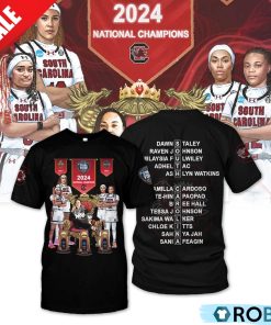 South Carolina Gamecocks 2024 NCAA Women’s Basketball National 3 Time Champions Hoodie – Black