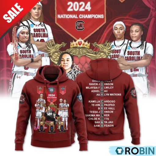 South Carolina Gamecocks 2024 NCAA Women’s Basketball National 3 Time Champions Hoodie