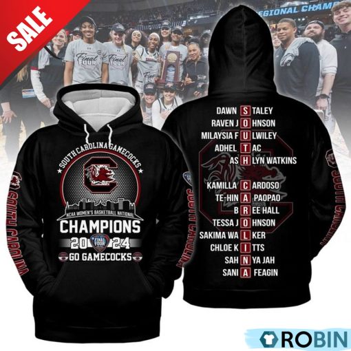 South Carolina Gamecocks NCAA Women’s Basketball National Champions 2024 Hoodie – Black