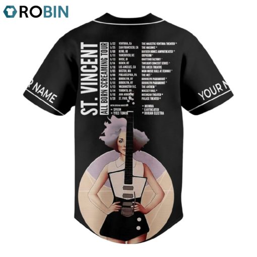 St. Vincent All Born Screaming Tour Custom Baseball Jersey Shirt Style