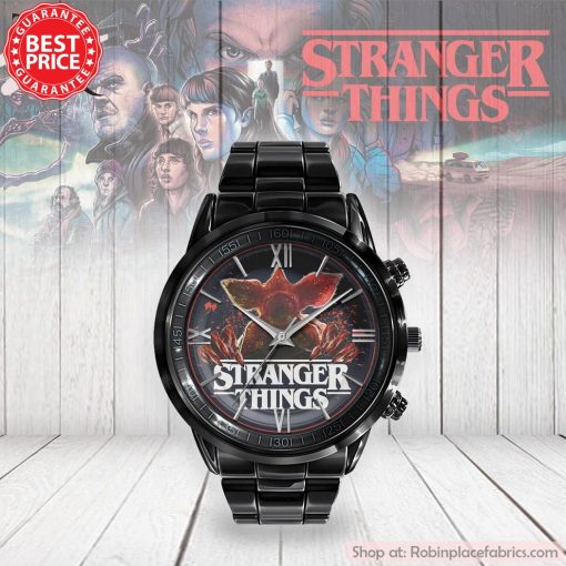 Stanger Things Black Stainless Steel Watch
