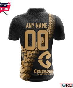 Super Rugby BNZ Crusaders Special Black And Gold Polo Shirt