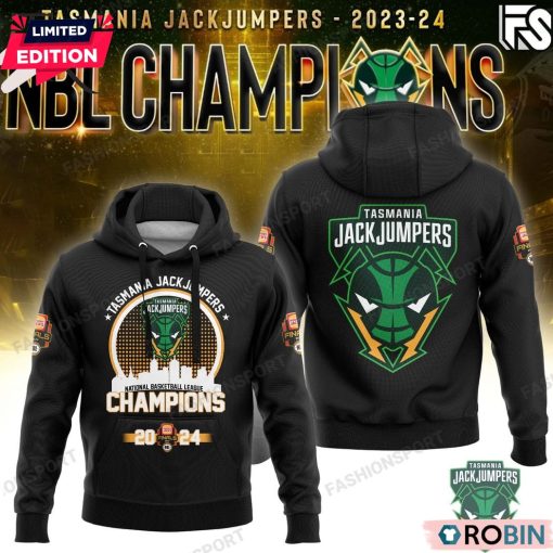 Tasmania JackJumpers National Basketball Champions 2024 AOP Hoodie Black