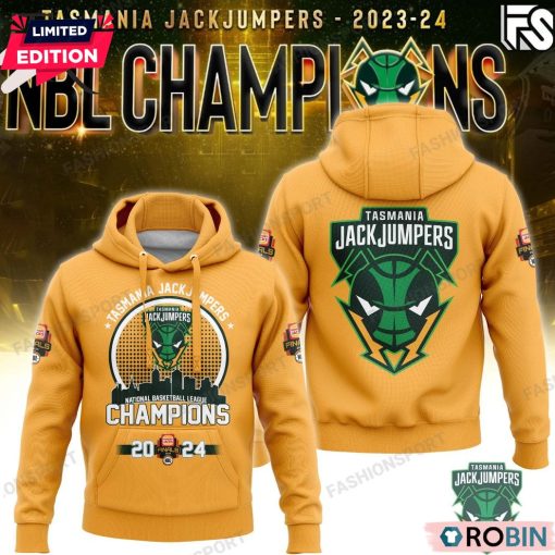 Tasmania JackJumpers National Basketball Champions 2024 AOP Hoodie Yellow