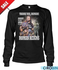 Thank You, Roman Reigns August 30, 2020 April 07, 2024 Unisex Shirt, Hoodie