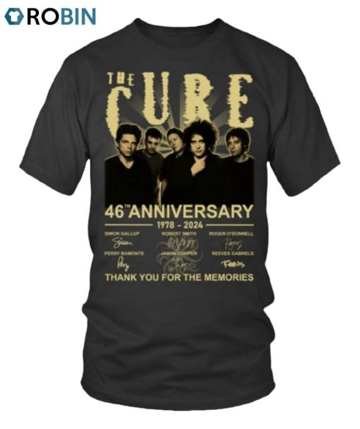 The Cure 46th Anniversary 1978 2024 Thank You For The Memories Unisex Shirt