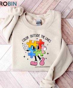 The Lines Autism Awareness Sweatshirt, Neurodiversity Long Sleeve Sweater